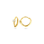 klapoorringen zirkonia 10,5 mm 14K geelgoud