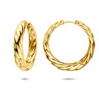 klapoorringen 40 mm 1 micron zilver verguld (geel)