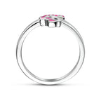 ring emaille poes zilver gerhodineerd