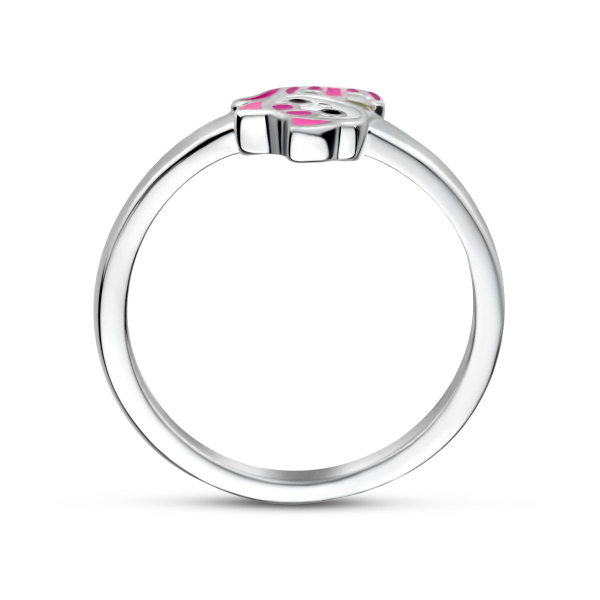 ring emaille poes zilver gerhodineerd