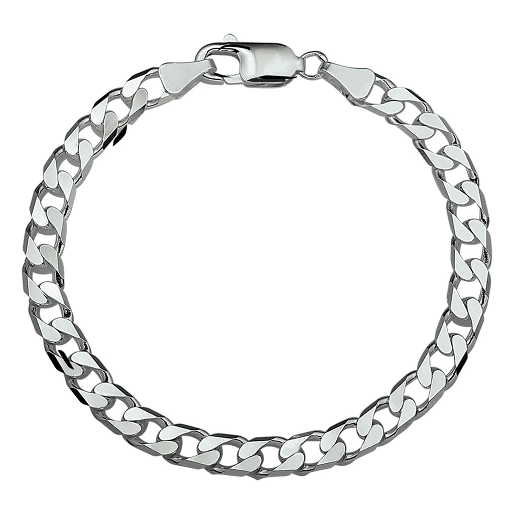 Armband Gourmette 8-seitig geschliffen 6,0 mm 21 cm Silber rhodiniert