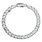 Armband Gourmette 8-seitig geschliffen 6,0 mm 21 cm Silber rhodiniert