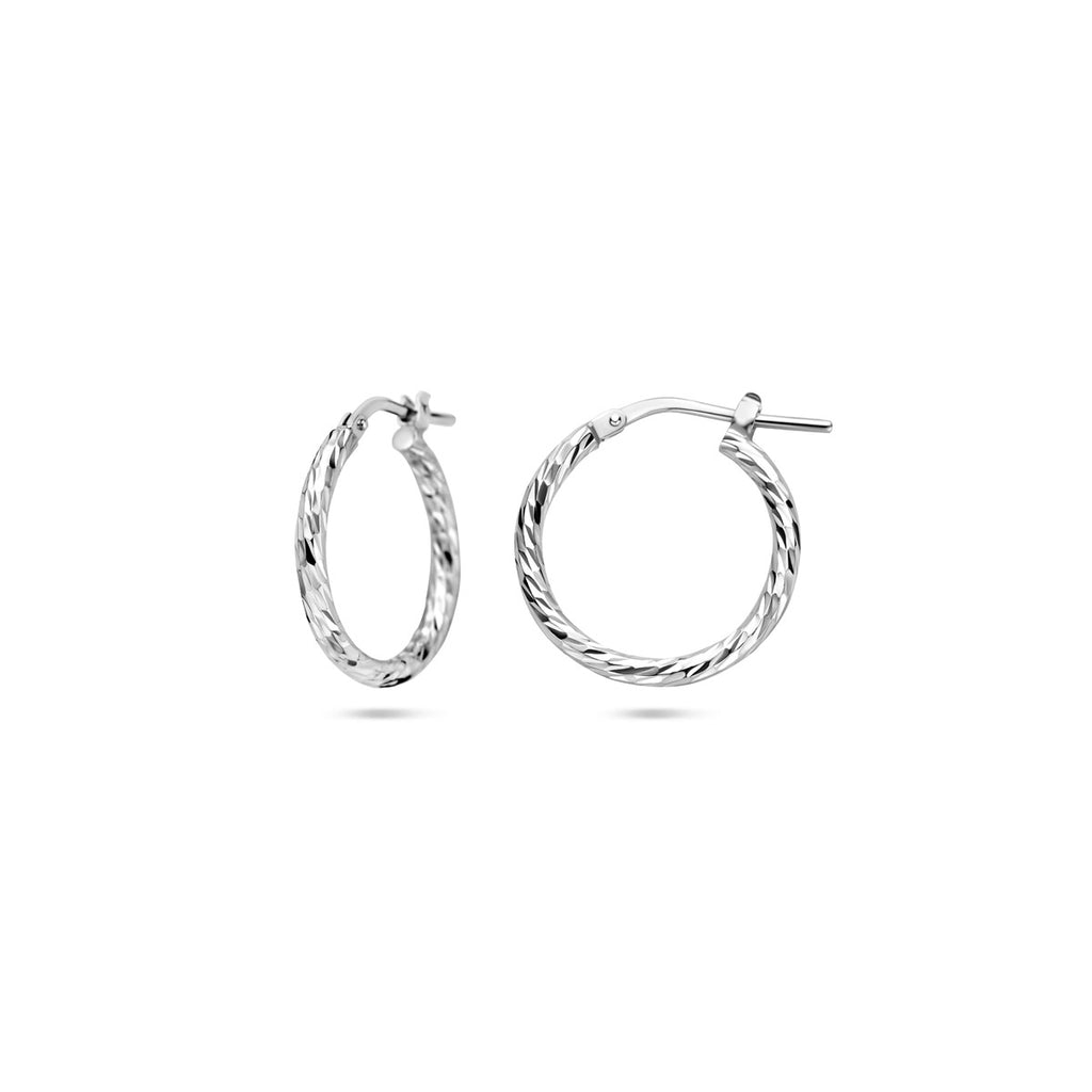 oorringen gediamanteerd 2,0 mm zilver gerhodineerd