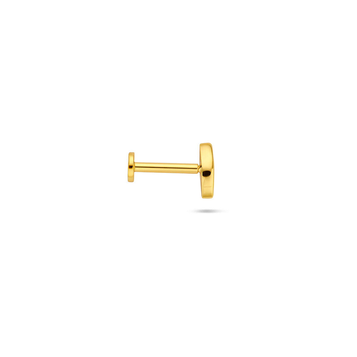 flat back piercing boze oog zirkonia 6 mm 1 micron zilver verguld (geel)