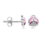 Ohrstecker Marienkäfer Zirkonia Emaille Silber rhodiniert