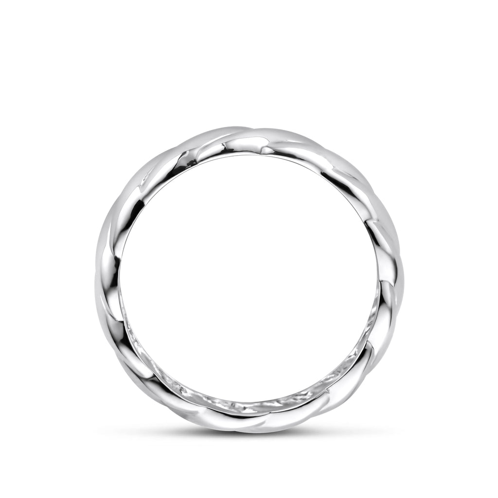Ring gedrehtes Silber rhodiniert