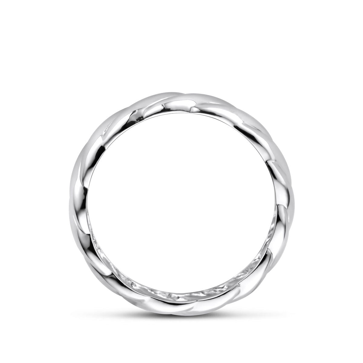 Ring gedrehtes Silber rhodiniert