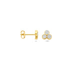 oorknoppen lab grown diamant 0.52ct (2x 0.26ct) f vs 5,5 mm 14K geelgoud