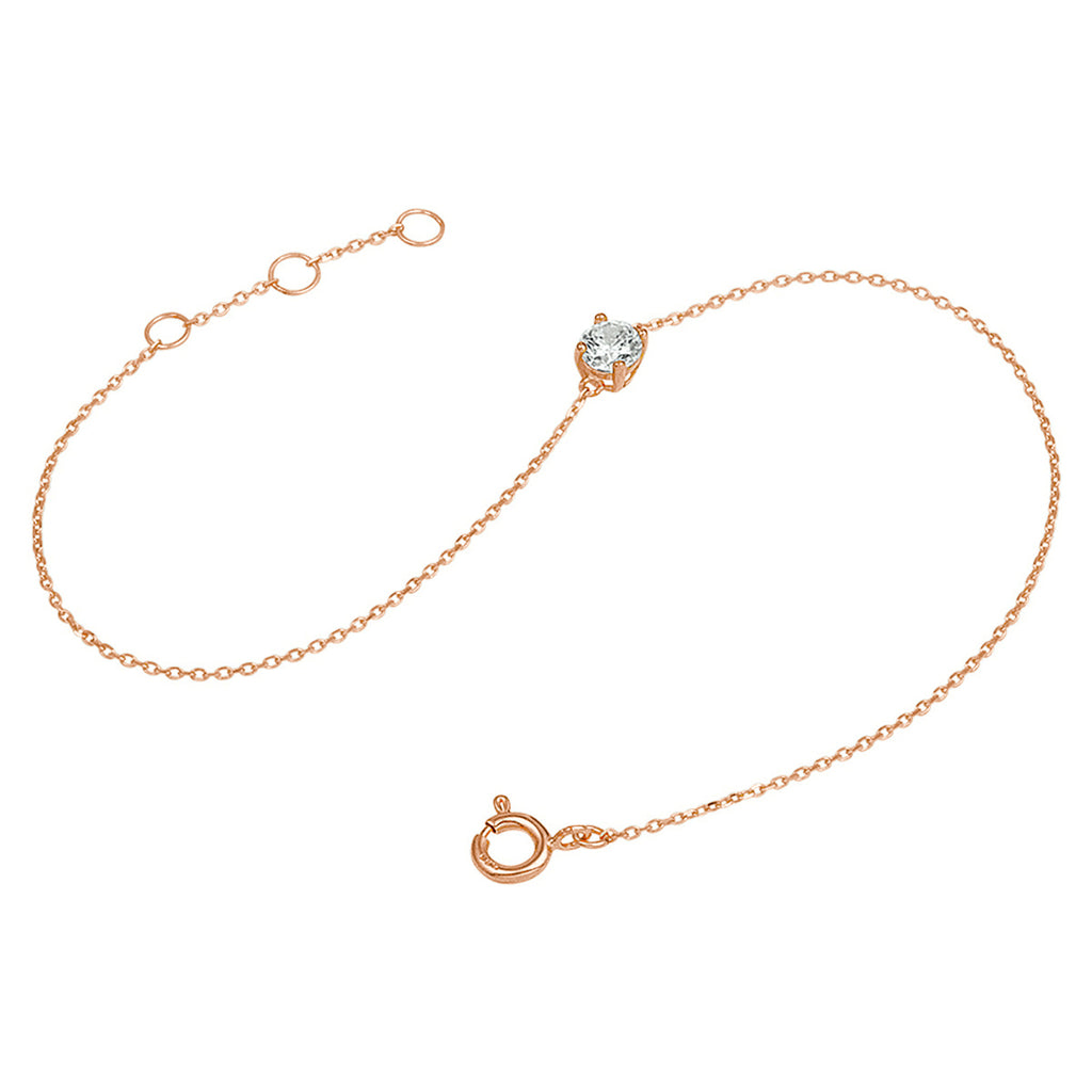 Armband Zirkonia 16,5 - 17,5 - 18,5 cm 14K Roségold
