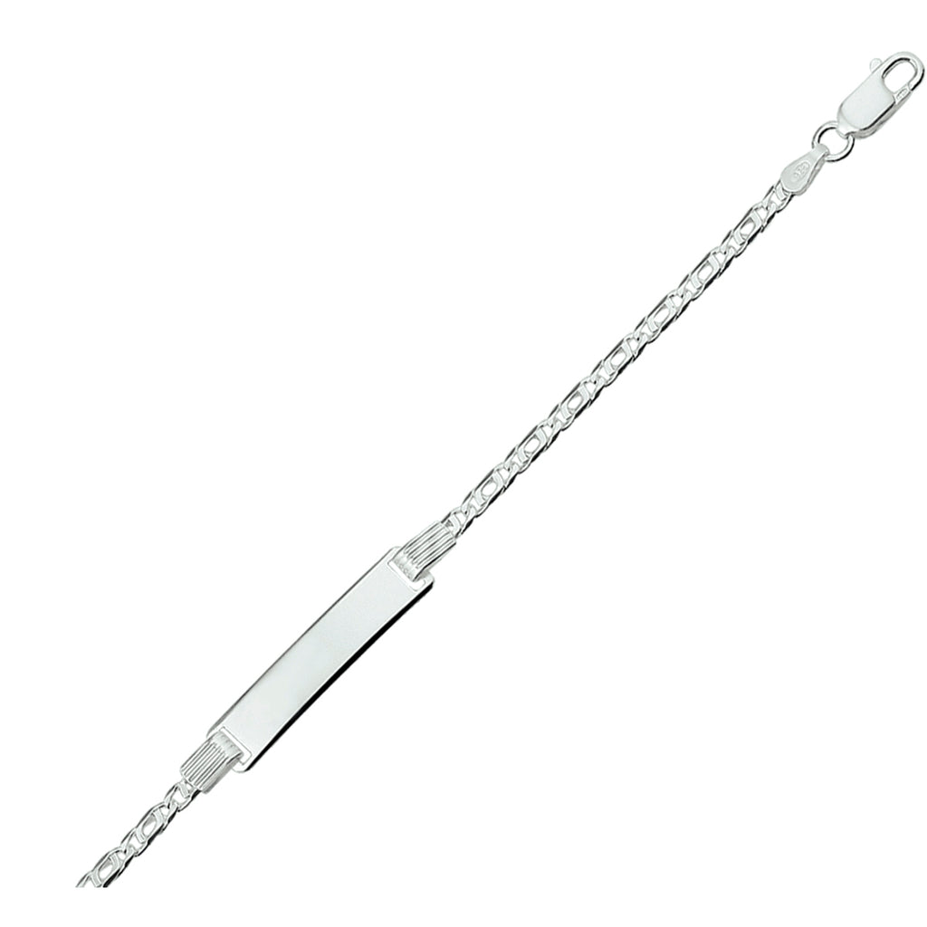graveerarmband valkenoog plaat 6,0 mm zilver wit