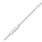 graveerarmband valkenoog plaat 6,0 mm zilver wit