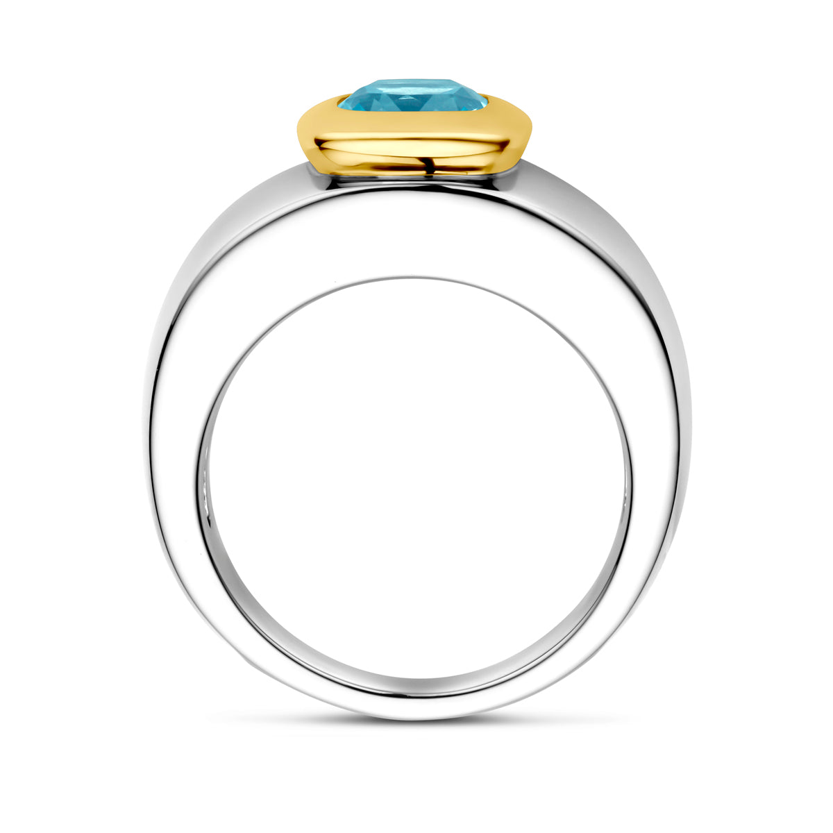 Ring blauer Topas Gold mit Silber