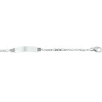Gravurarmband Figaroplatte 4,8 mm 13 - 15 cm Silber rhodiniert