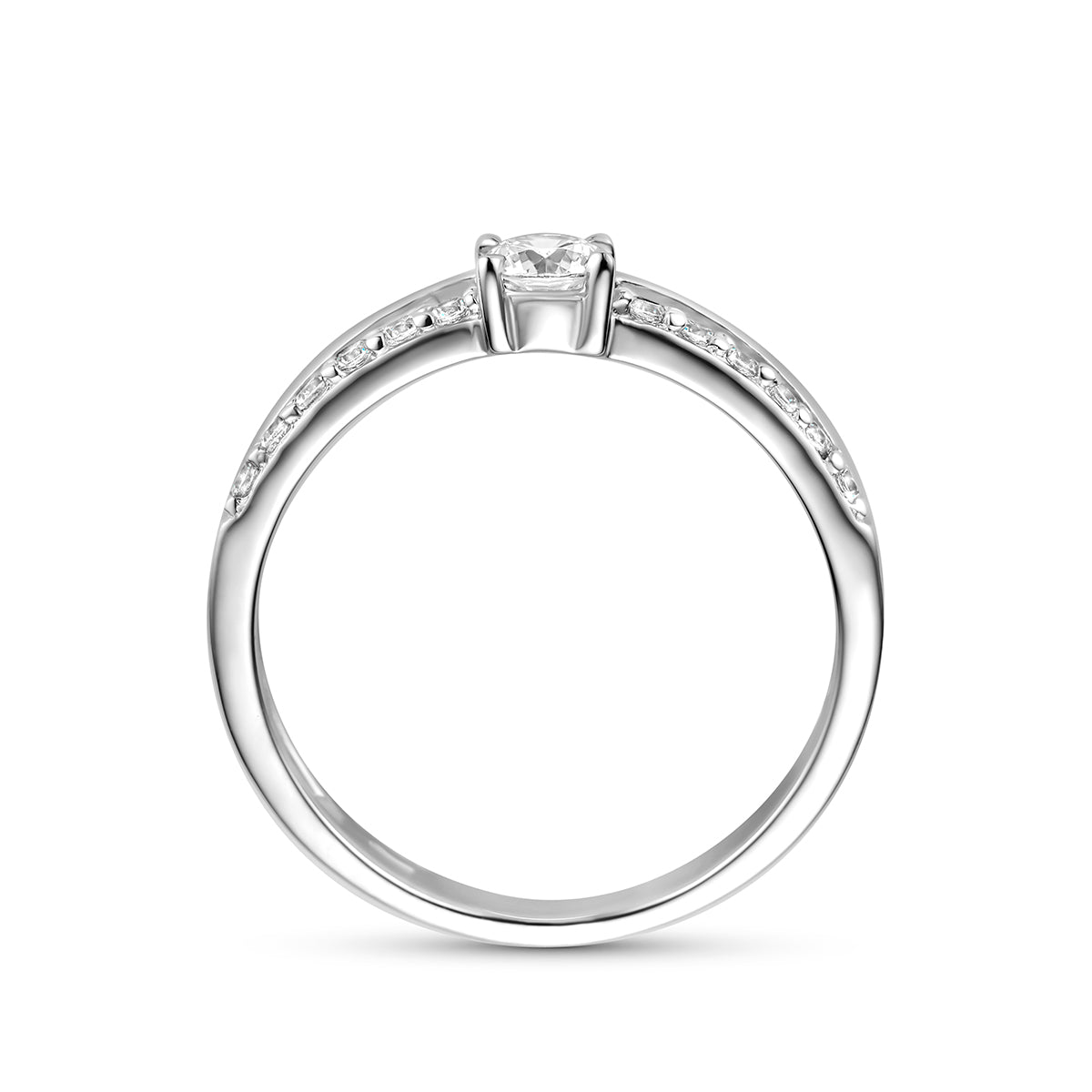 ring zirkonia zilver gerhodineerd
