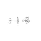 oorknoppen paardenhoofd zilver wit