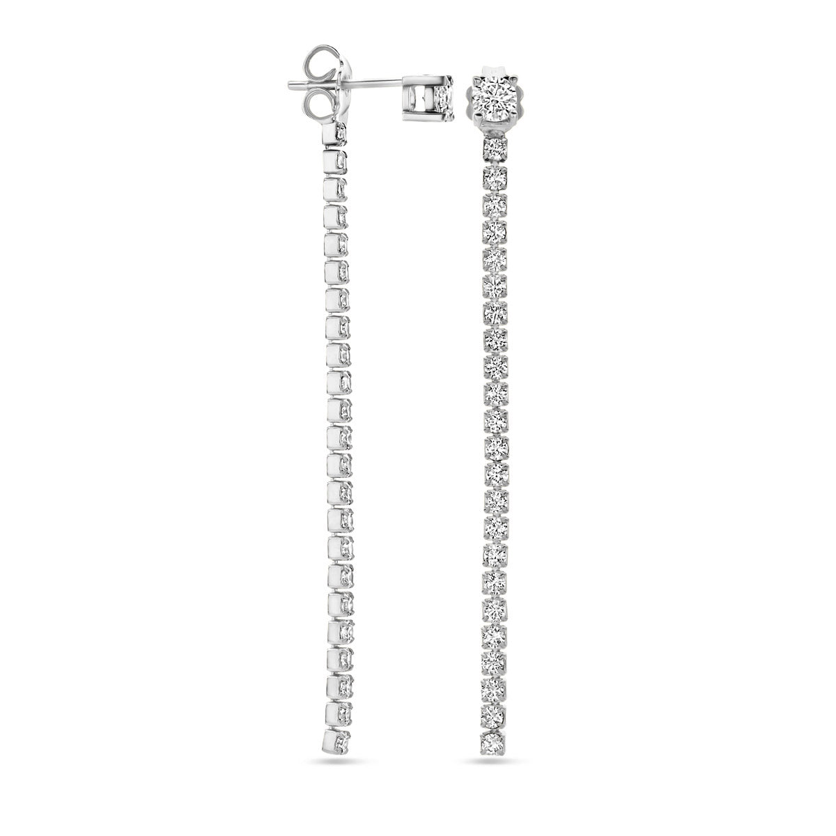 Ohrhänger Zirkonia 55 mm rhodiniertes Silber