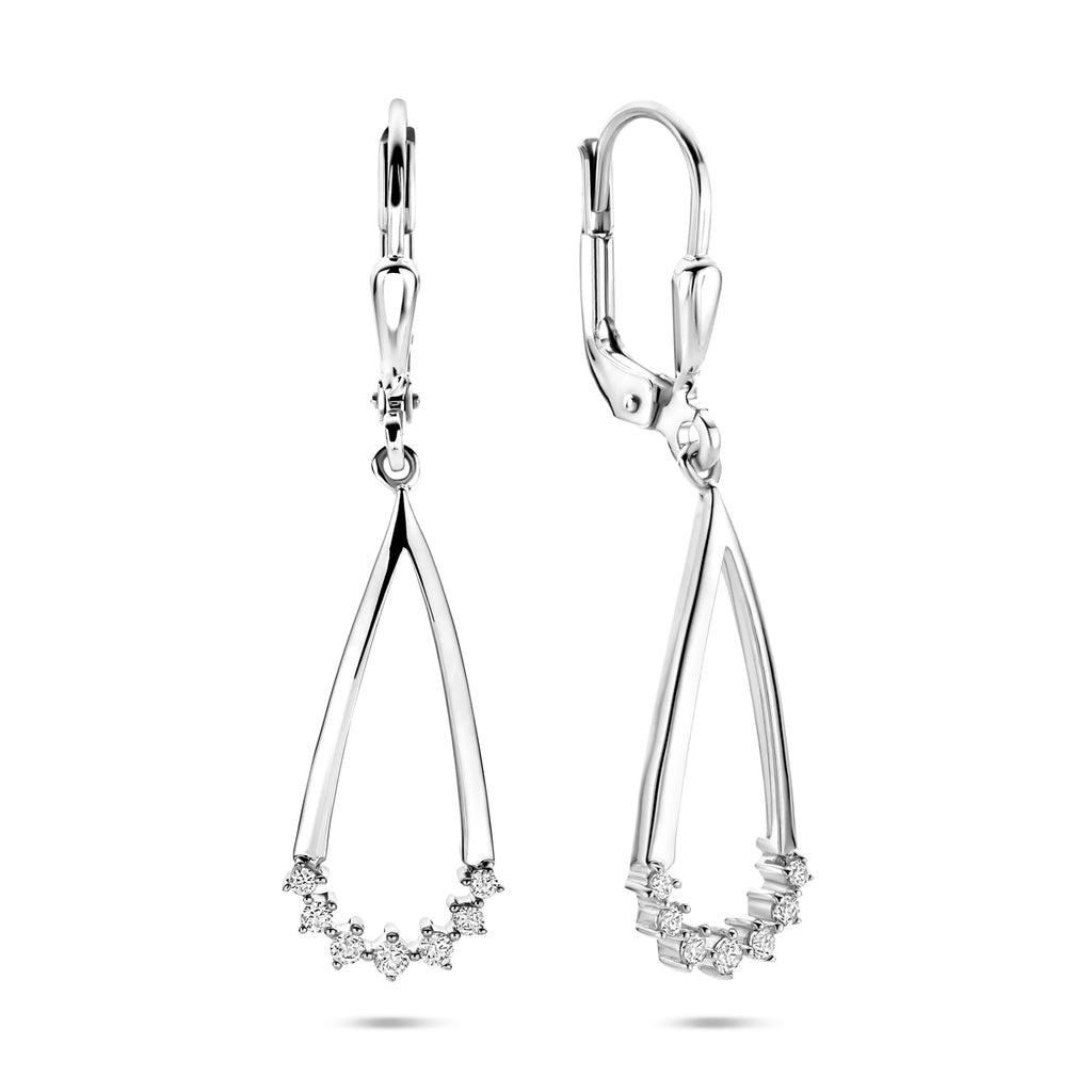 oorhangers zirkonia 36 mm zilver gerhodineerd