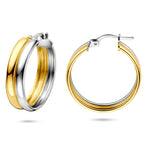 Ohrringe 23 mm 1 Mikron silbervergoldet (gelb/Rhodium)