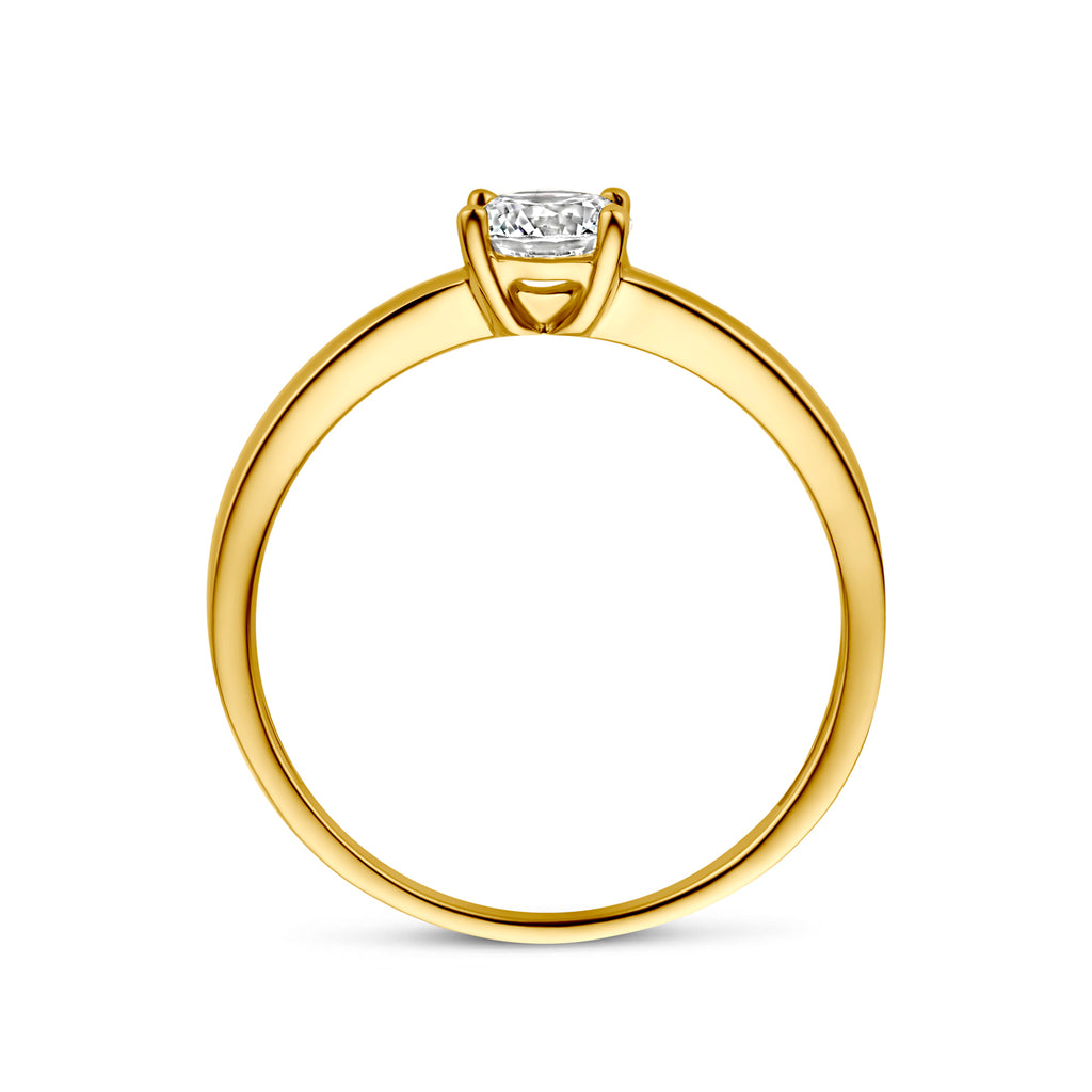 ring zirkonia 3 micron zilver verguld (geel)