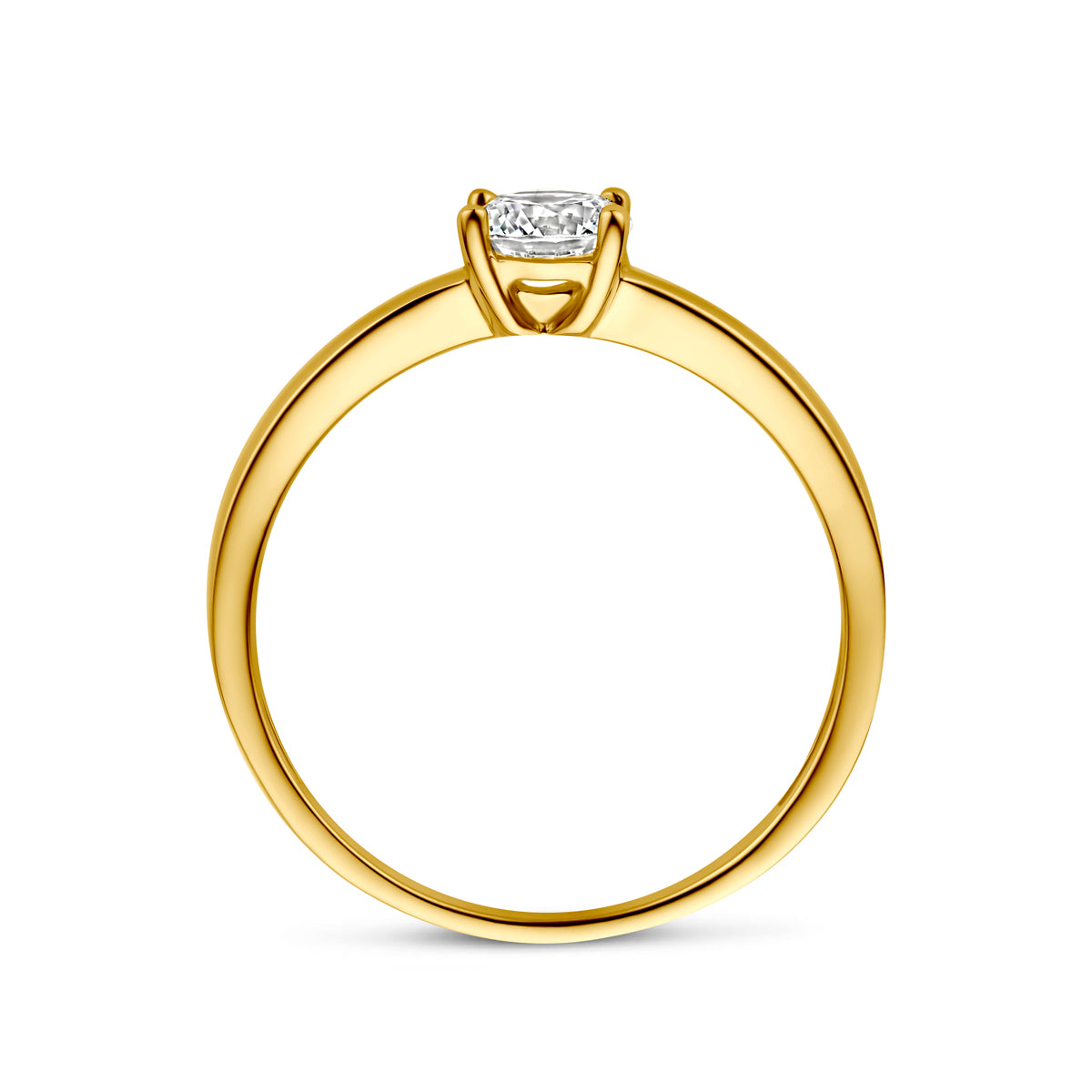 ring zirkonia 3 micron zilver verguld (geel)