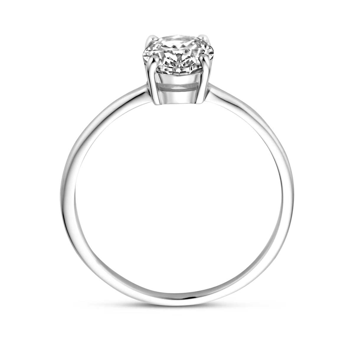 ring zirkonia zilver gerhodineerd