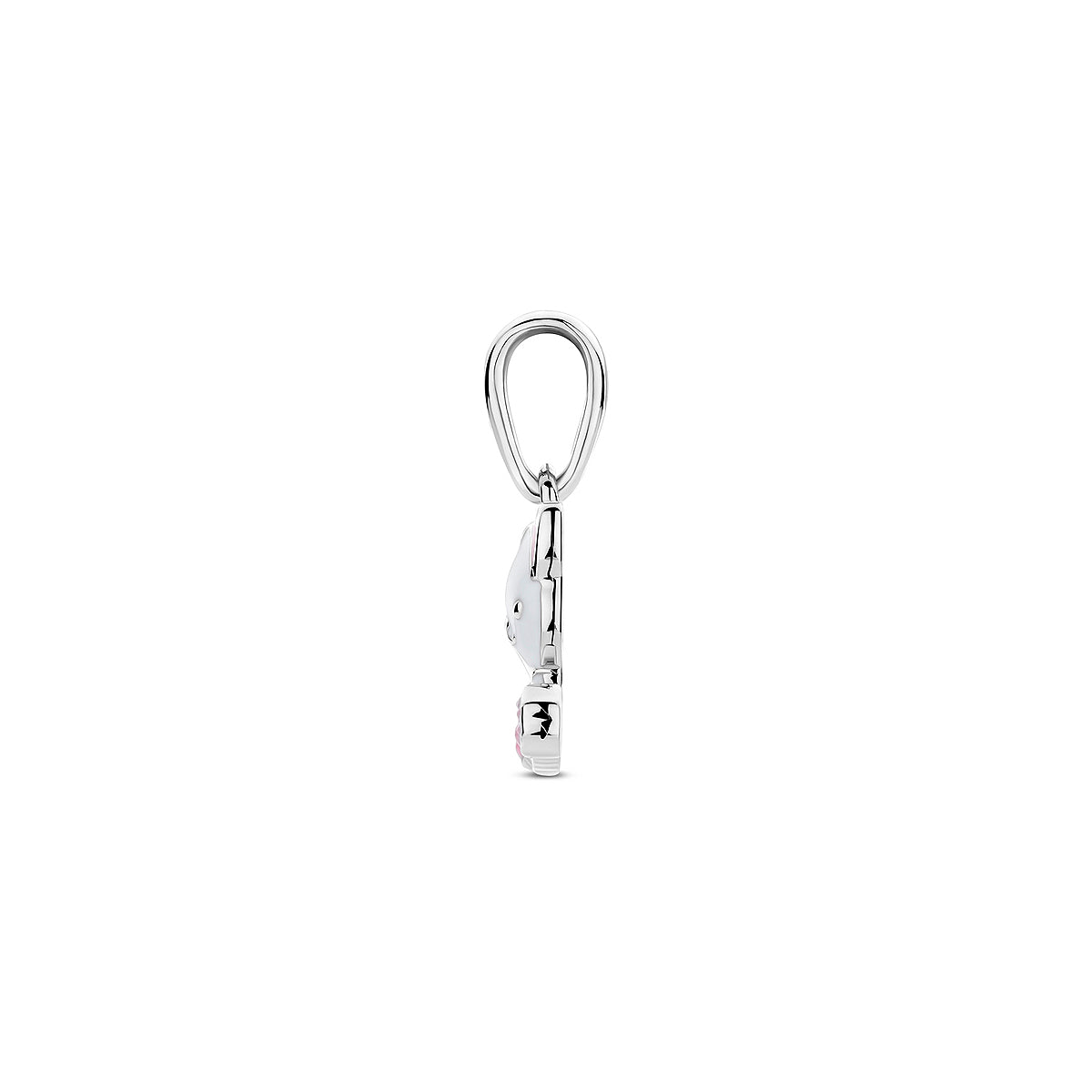 Anhänger Emaille Katze 16 mm rhodiniert Silber