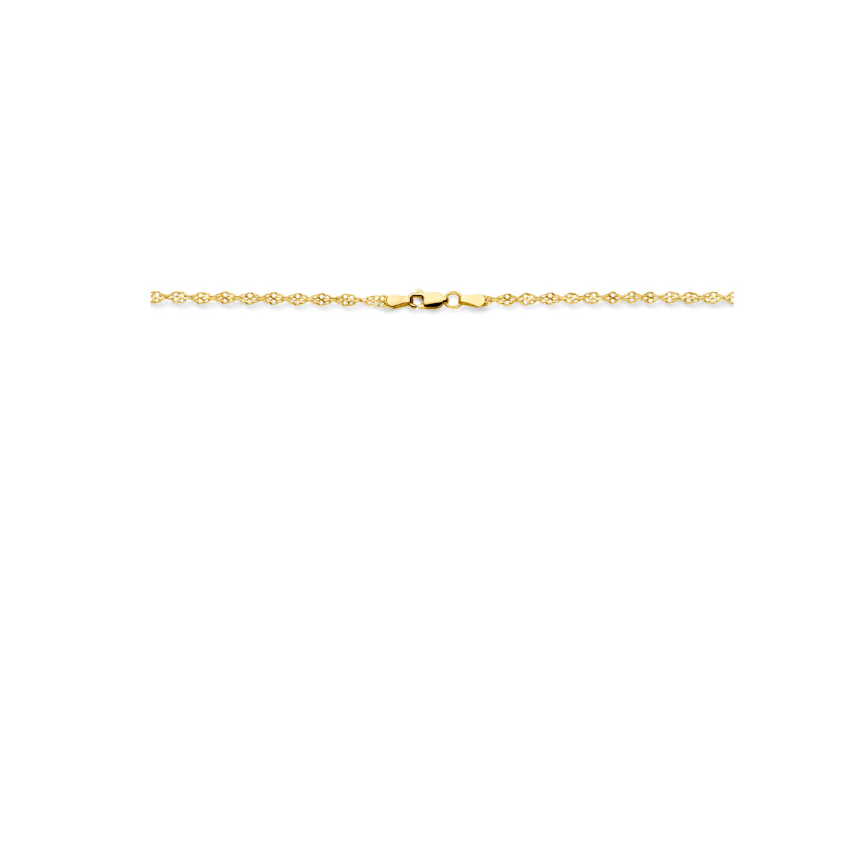 collier massief 3,2 mm 45 cm Silgold (geel met zilverkern)