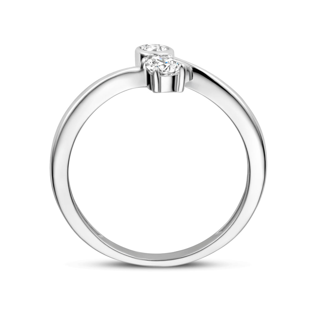 Ring Zirkonia Silber rhodiniert