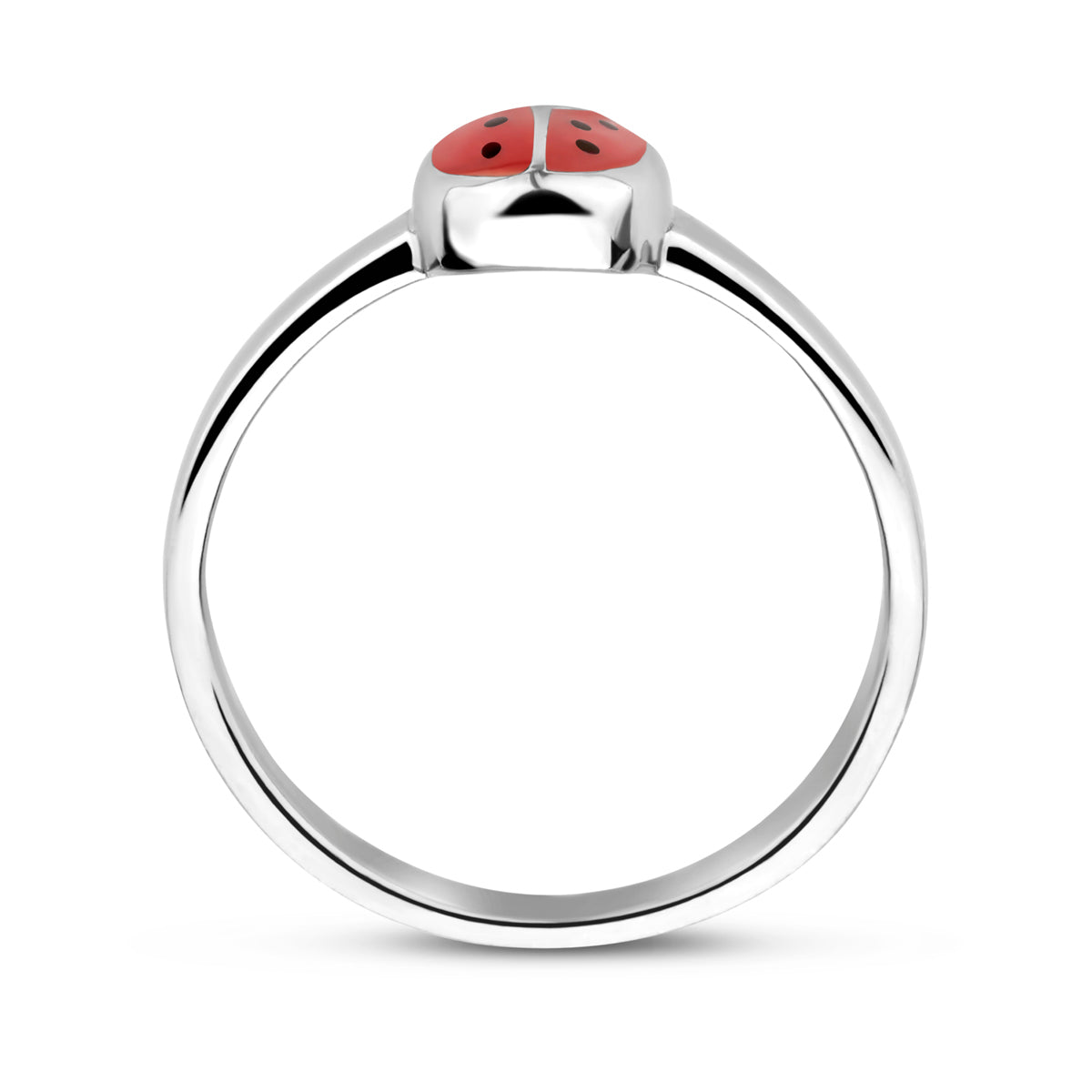 Ring Marienkäfer Emaille Silber rhodiniert