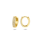 klapoorringen ovaal zirkonia 12 mm 14K geelgoud - ovaal