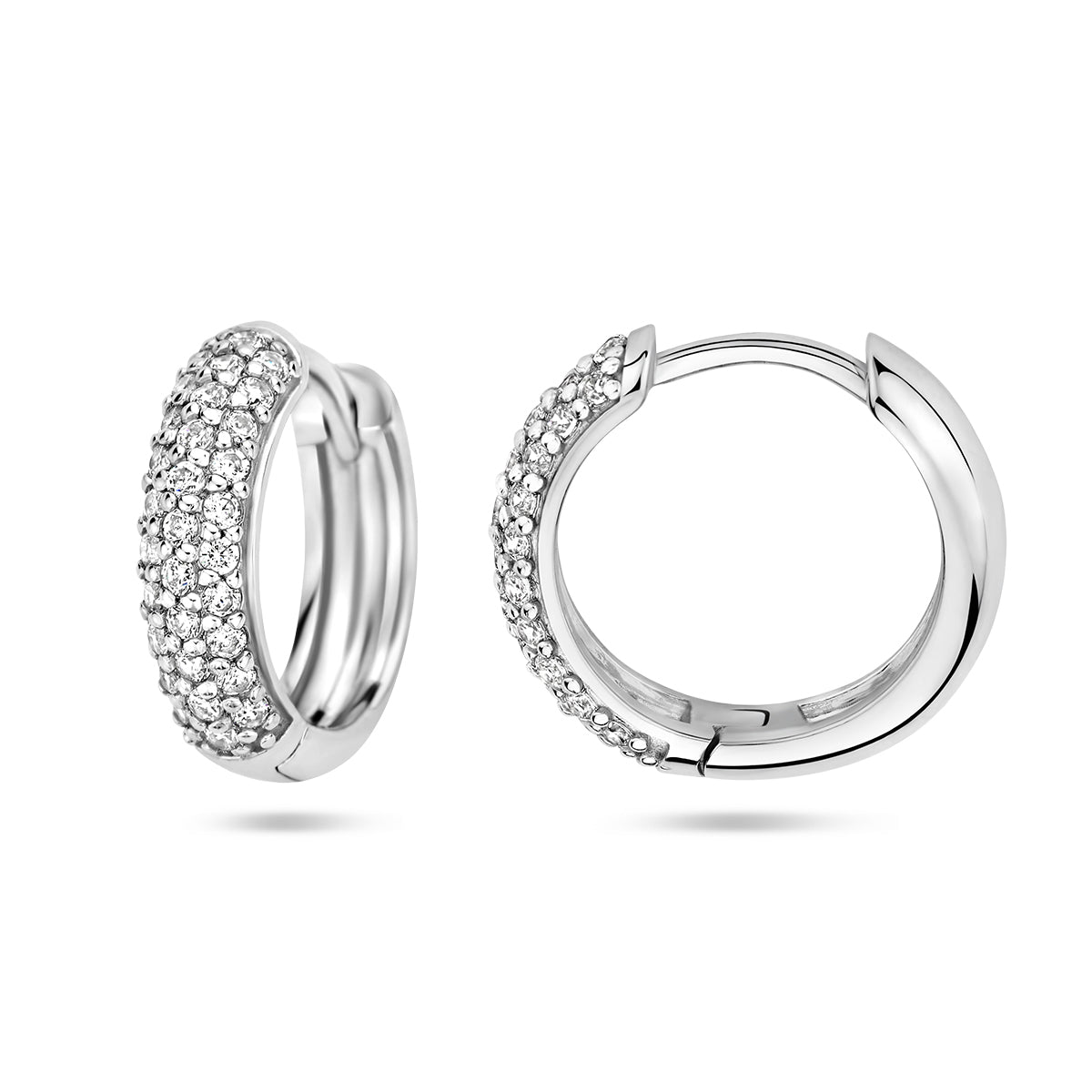 Klappcreolen Zirkonia 15,5 mm Silber rhodiniert