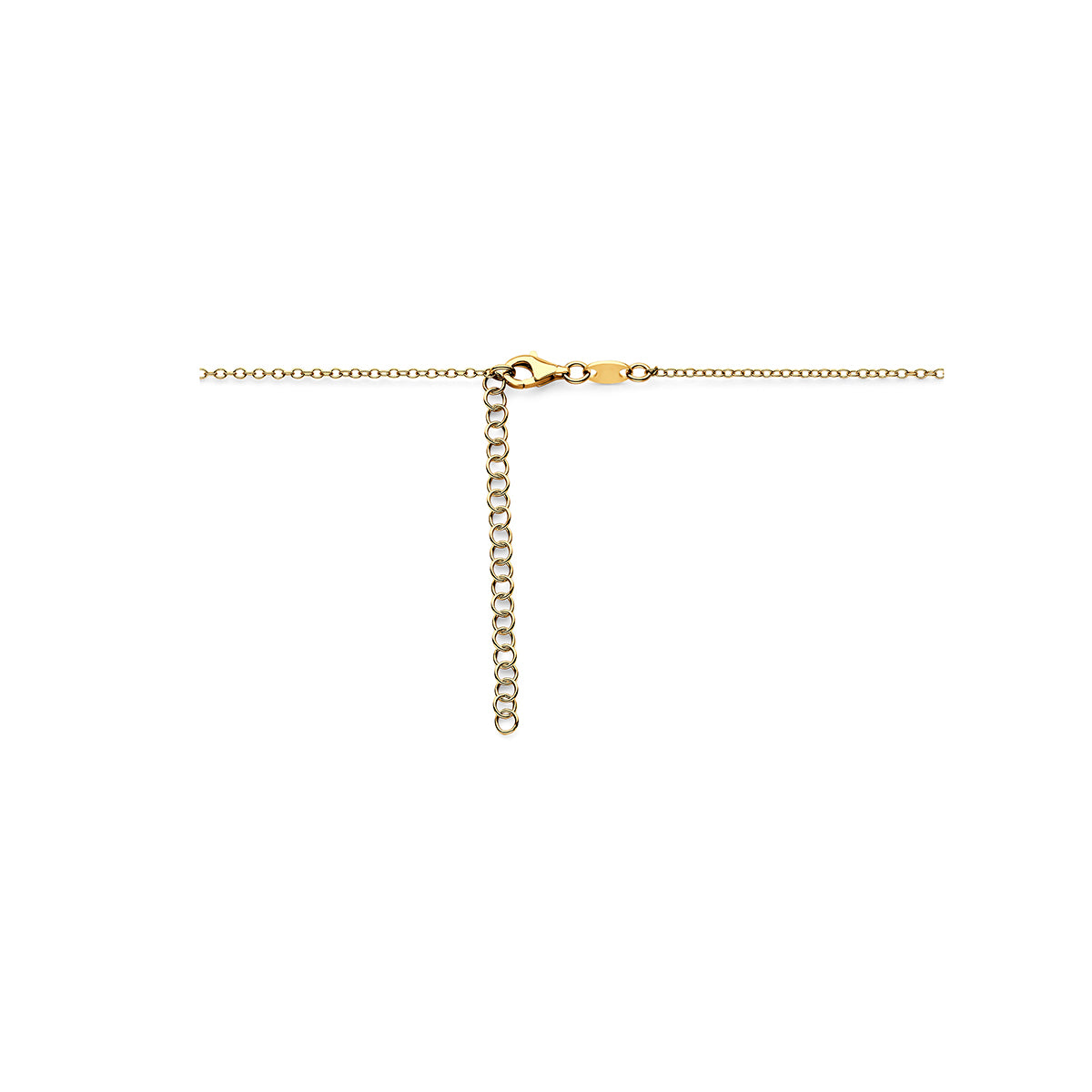 collier hartjes 40 + 5 cm 3 micron zilver verguld (geel)