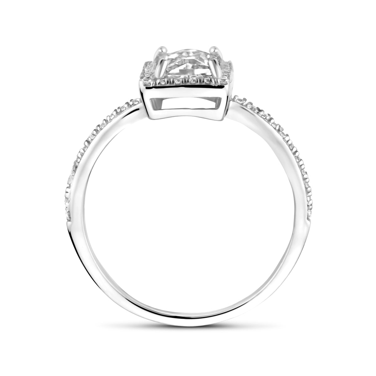Ring Zirkonia Silber rhodiniert