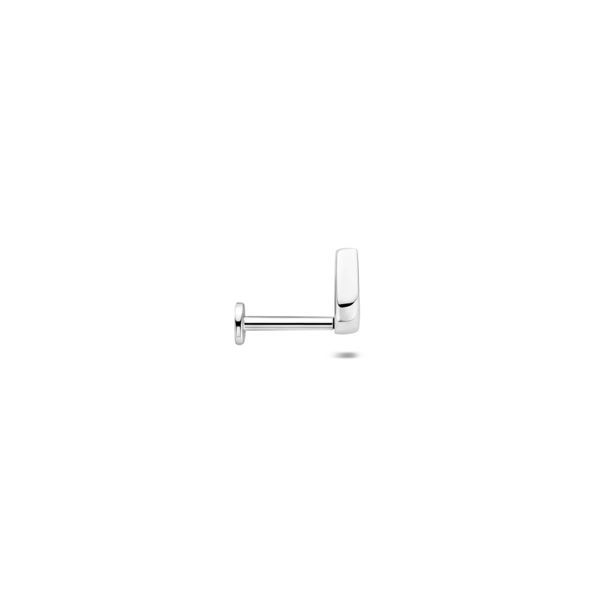 flat back piercing letter 6 mm zilver gerhodineerd
