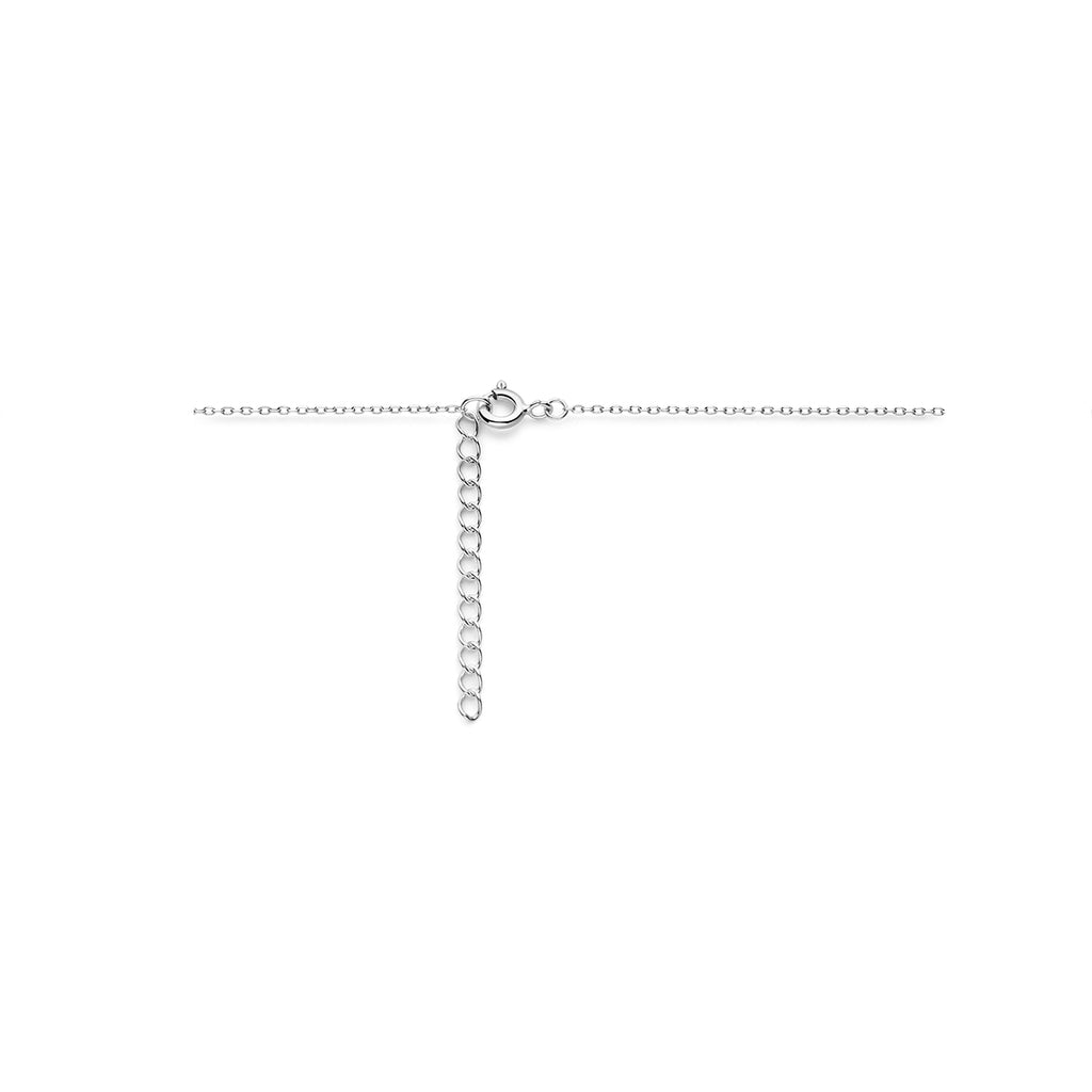 Halskette Herz Zirkonia diamantiert 41 + 4 cm Silber rhodiniert