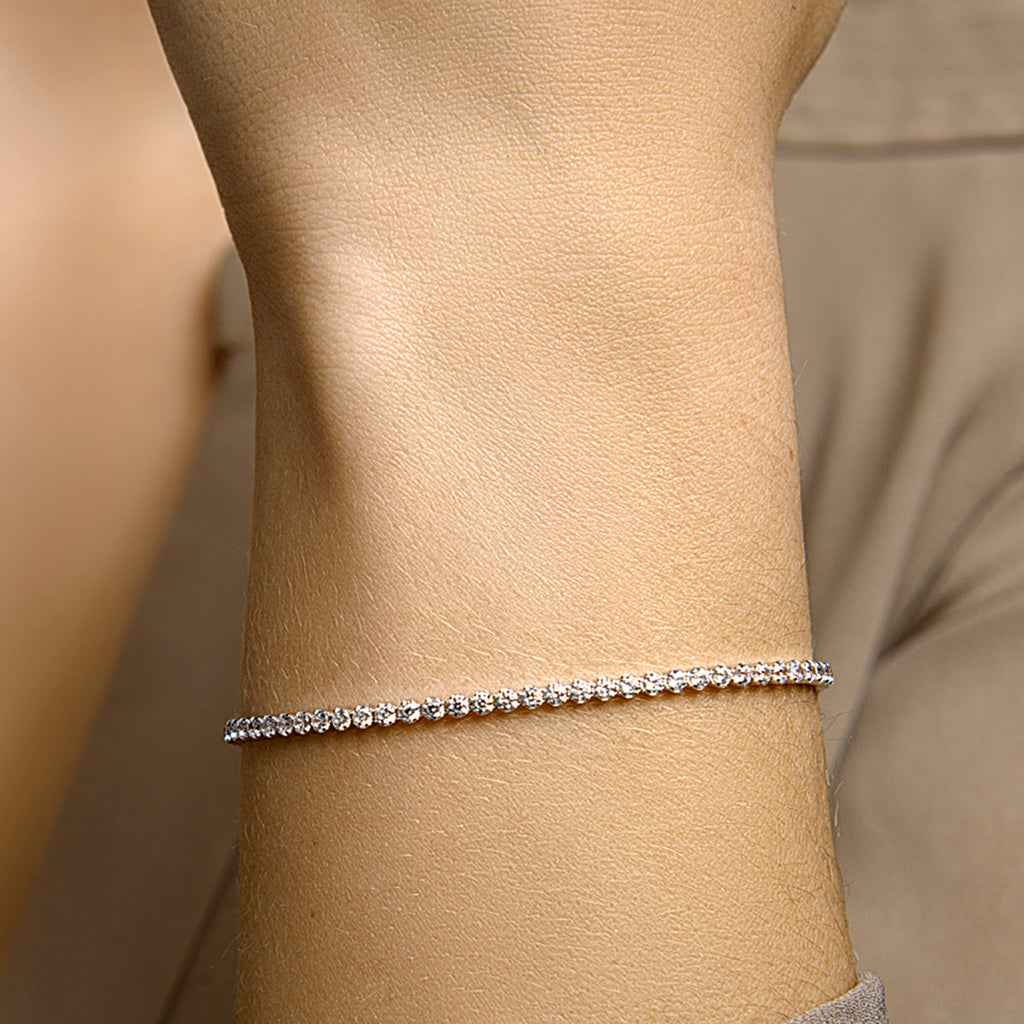 Tennisarmband Zirkonia 2,5 mm 20 cm Silber rhodiniert