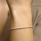 Tennisarmband Zirkonia 2,5 mm 20 cm Silber rhodiniert
