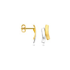 oorknoppen bicolor gestift 12 mm 14K geelgoud