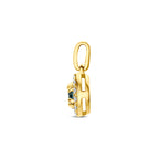 hanger london blue topaas en lab grown diamant 0.08ct f vs 7 mm 14K geelgoud