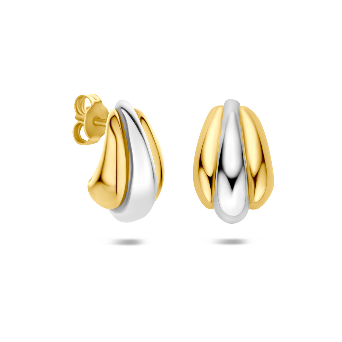 stekeroorringen 16,5 mm 1 micron zilver verguld (geel/rhodium)