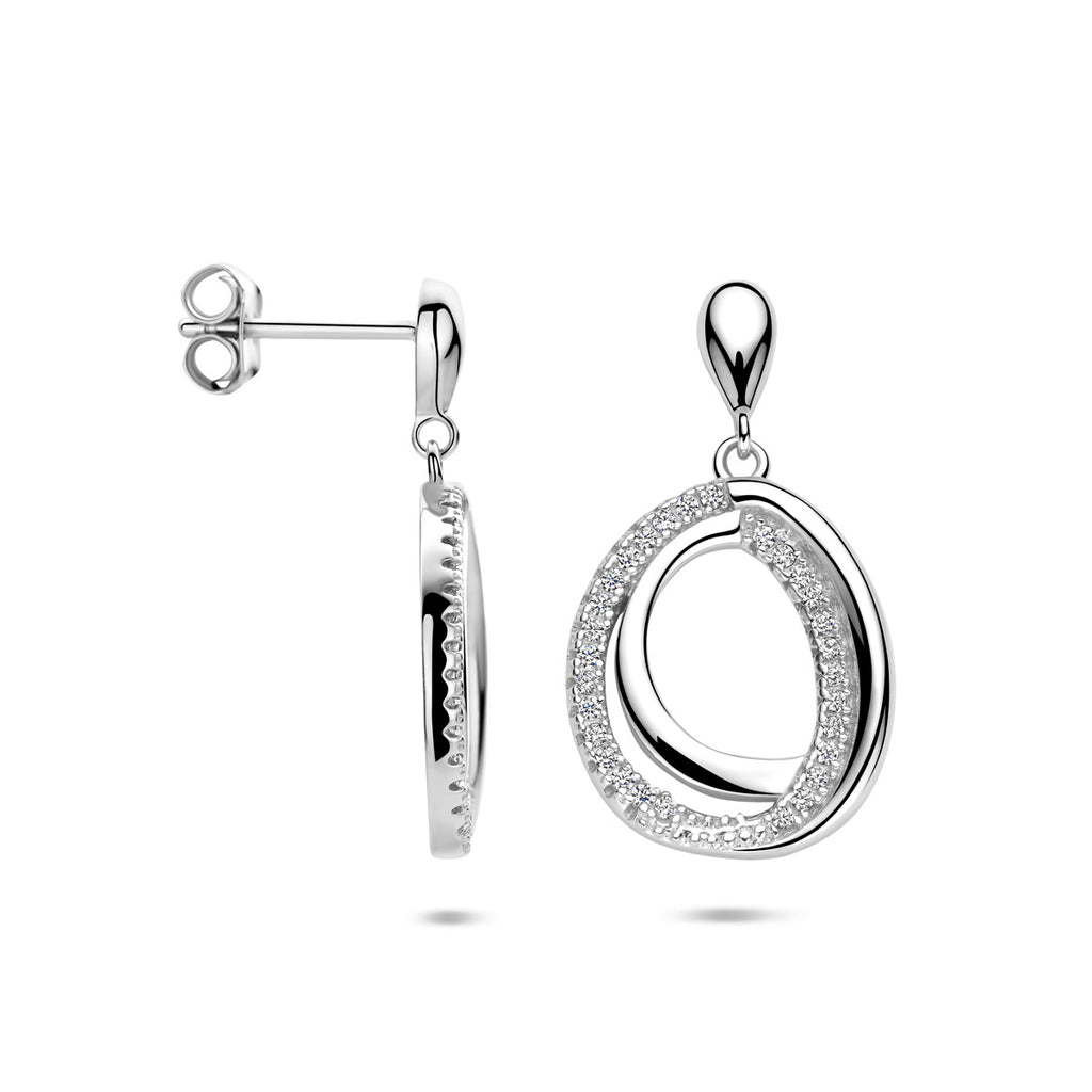 Ohrhänger Zirkonia 25 mm Silber rhodiniert
