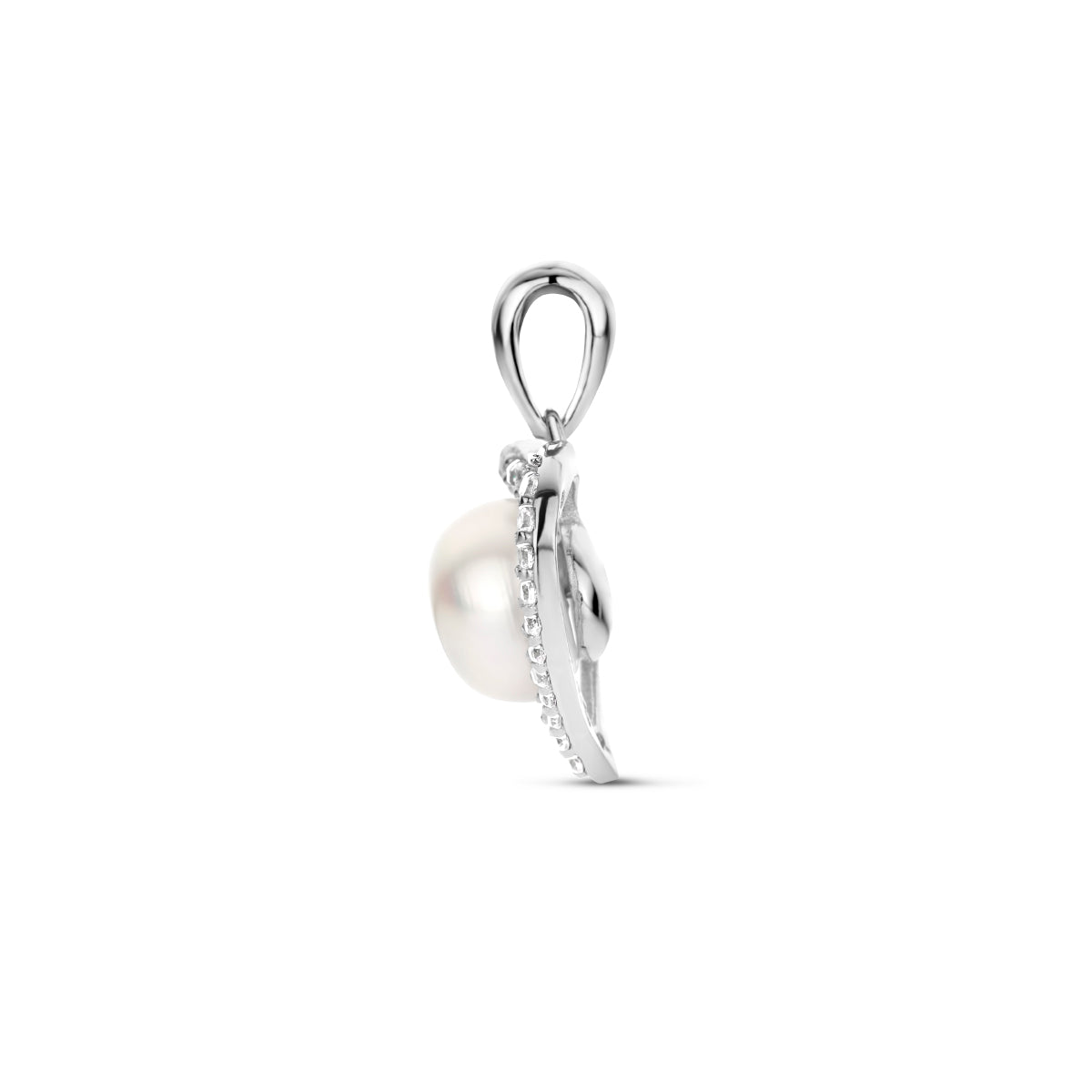 hanger hart parel en zirkonia zilver gerhodineerd