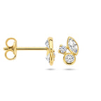 oorknoppen zirkonia 14K geelgoud