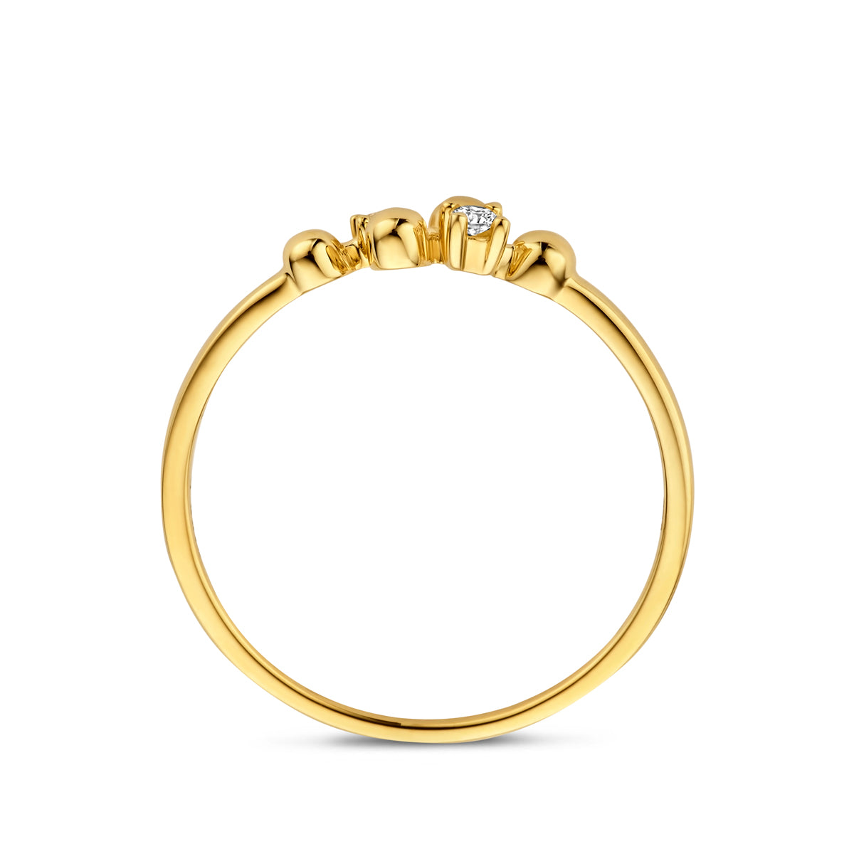 ring diamant 0.03ct h p 14K geelgoud