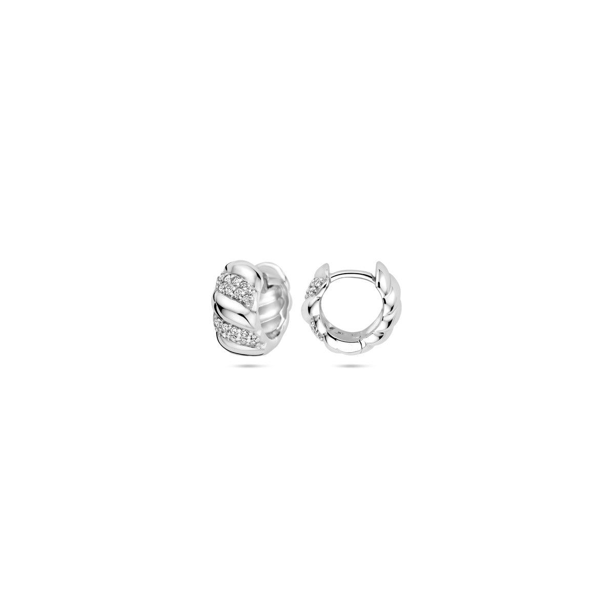klapoorringen zirkonia gedraaid 6 mm zilver gerhodineerd