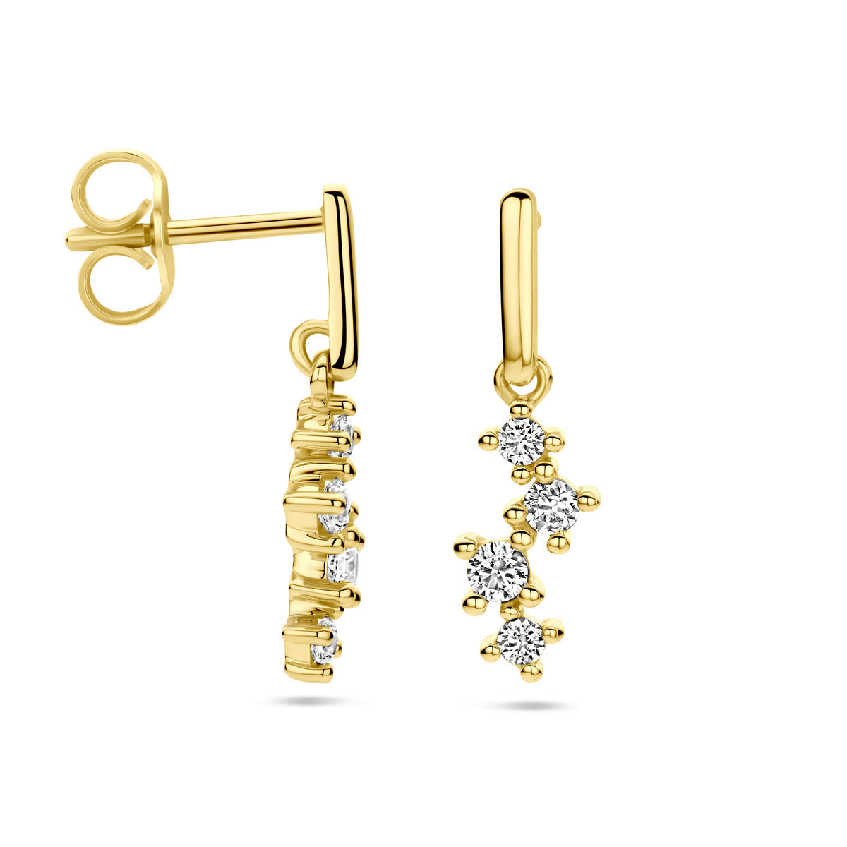 oorhangers zirkonia 14K geelgoud