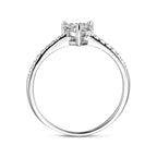 Ring Herz Zirkonia Silber rhodiniert