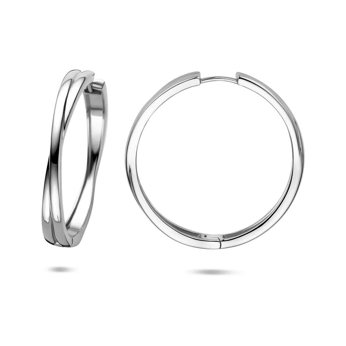 klapoorringen 40 mm zilver gerhodineerd