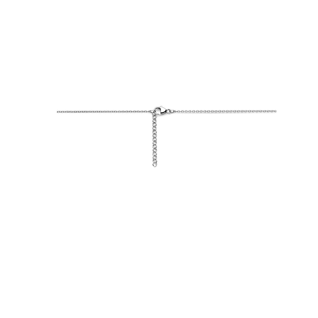 Halskette Zirkonia 42 + 3 cm Silber rhodiniert