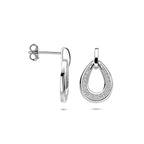 Ohrhänger Tropfen Zirkonia 19 mm Silber rhodiniert